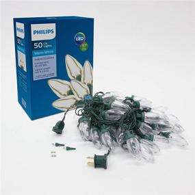 img 4 attached to 🎄 Philips 50 светодиодных рождественских огней на зеленом проводе с теплым белым свечением C9 - сертифицированы UL для использования внутри и на открытом воздухе - общая длина 26,83 фута с интервалом между лампочками 6" - гирлянда для елки со специальным хранилищем