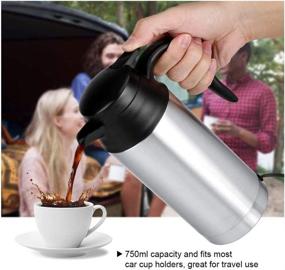 img 1 attached to 🚗 SoarUp 12V 750ml Stainless Steel Car Kettle: Temperature-Controlled Heating Cup for Coffee on-the-go