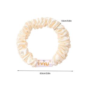 img 2 attached to 🎀 Premium Silk Satin Scrunchies: Small Mini Thin Hair Ties for Thick Curls - No Crease, Soft & Gentle Ponytail Holders for Women and Girls