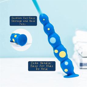 img 1 attached to 🦷 Anmous Kids Toothbrush 4 Pack - Extra Soft Bristle Toddler Toothbrush (Age 2+), Fun Storage with Suction Cup - Child Sized Brush Heads for Boys & Girls Set (Blue, Green, Orange, Purple)