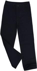 img 1 attached to High-quality Bienzoe Boy's School Uniforms: Adjustable Waist Cotton Twill Pants for Optimal Comfort