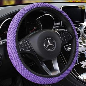 img 3 attached to Rayauto Breathable Steering Anti Slip Race Purple