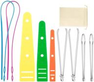 🧵 kaqulec 2020 updated version - bodkin threader set 10pcs, including flexible drawstring threader replacements (2 plastic & 2 metal drawstring threaders), 2 metal tweezers, 1 storage bag, and 3 flat plastic threaders logo