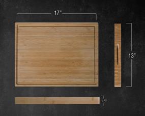 img 4 attached to Mohy Bamboo Butcher Block: Reversible Cutting Board for Meat, Cheese, and Vegetables - Extra Large, Durable with Juice Groove and Handles - Heavy Duty Kitchen Chopping Board