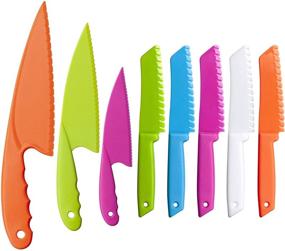 img 4 attached to 🔪 Ножи MAZYPO для детей: 8-частый набор ножей из нейлона для кухни - безопасный и веселый детский нож для салата, хлеба и салата!