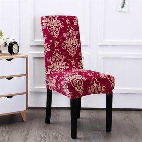 img 1 attached to 🌸 Enhance Your Dining Experience with SUBCLUSTER 6 Pcs/Set Soft Stretchable Dining Chair Covers - Printed Floral Patterns, Perfect for Holiday Home Party, Hotel, Wedding Ceremony (Style 8)