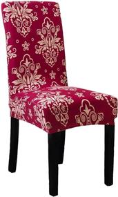 img 2 attached to 🌸 Enhance Your Dining Experience with SUBCLUSTER 6 Pcs/Set Soft Stretchable Dining Chair Covers - Printed Floral Patterns, Perfect for Holiday Home Party, Hotel, Wedding Ceremony (Style 8)