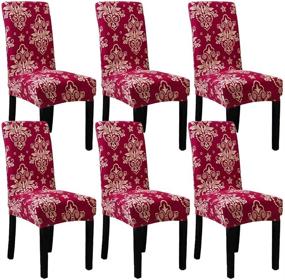 img 4 attached to 🌸 Enhance Your Dining Experience with SUBCLUSTER 6 Pcs/Set Soft Stretchable Dining Chair Covers - Printed Floral Patterns, Perfect for Holiday Home Party, Hotel, Wedding Ceremony (Style 8)