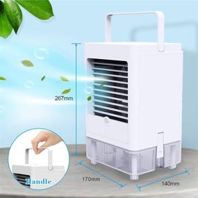 img 3 attached to Stay Cool Anywhere: Portable Personal Air Cooler with Rechargeable Battery and Adjustable Cooling Settings