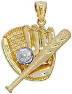 ⚾ solid gold baseball softball gear charm by charm america - 10k gold logo