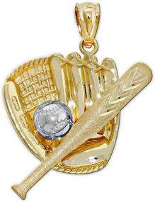 img 2 attached to ⚾ Solid Gold Baseball Softball Gear Charm by Charm America - 10K Gold