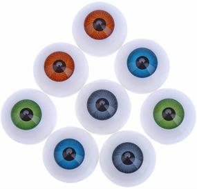 img 4 attached to 👁️ Vibrant Set of DECORA 26mm Half Round Acrylic Doll Bear Craft Plastic Eyeballs - 8pcs, 4 Colors, 4 Pairs