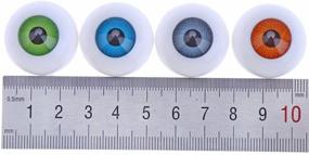 img 2 attached to 👁️ Vibrant Set of DECORA 26mm Half Round Acrylic Doll Bear Craft Plastic Eyeballs - 8pcs, 4 Colors, 4 Pairs