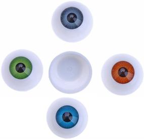 img 3 attached to 👁️ Vibrant Set of DECORA 26mm Half Round Acrylic Doll Bear Craft Plastic Eyeballs - 8pcs, 4 Colors, 4 Pairs