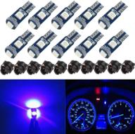 ✨ blyilyb 10-pack blue t5 wedge led bulb pc74 twist sockets for dash dashboard lights instrument panel cluster led lamps - 2721 37 74 replacement logo