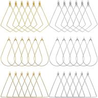 120pcs beading hoop earrings for jewelry making: triangle, teardrop & rhombus geometric earring hoops in gold & white k - bulk jewelry making supplies for diy craft logo