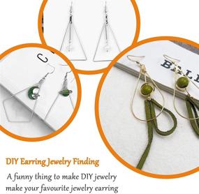 img 2 attached to 120Pcs Beading Hoop Earrings for Jewelry Making: Triangle, Teardrop & Rhombus Geometric Earring Hoops in Gold & White K - Bulk Jewelry Making Supplies for DIY Craft