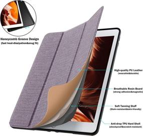 img 1 attached to 📱 Mastten iPad Case Compatible with 10.2 Inch 9th/8th/7th Gen 2021/2020/2019 - Leather Stand Cover with Pencil Holder, Auto Sleep/Wake, Lilac