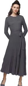 img 4 attached to 👗 Fincati Cashmere Sweater Dresses: Luxurious Pleated Women's Clothing