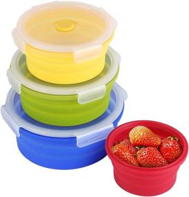 img 4 attached to Collapsible Silicone Containers Microwave Refrigerator