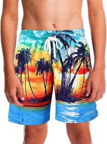 img 3 attached to 🏊 Quick Dry Cool Print Swimwear: Kidlove Boys Swim Trunks for 7-15 Years - Stylish Bathing Suits & Board Shorts for Big Kids!