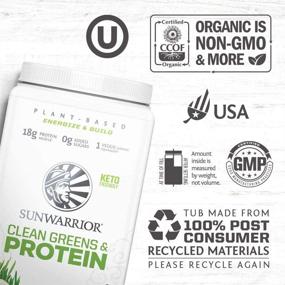 img 2 attached to 🌱 Sunwarrior Clean Greens & Protein: Organic Superfood Powder with No Added Sugar, Non-GMO, Soy Free, Gluten Free, Dairy Free, Keto Friendly (750 Gram)
