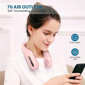 img 3 attached to Matekxy Portable Neck Fan - 2021 Newest Mini Hands-Free Fan with Quiet and Lightweight - Personal Bladeless Fan Neck Cooler for Indoor & Outdoor Use (Pink)