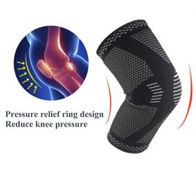 img 2 attached to 🏃 Dr.Pedi Knee Brace Compression Sleeve - Enhanced Support for Running, Gym, Joint Pain Relief - Black (Medium)