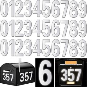 img 4 attached to 📬 Waterproof Reflective Mailbox Numbers - 30 Pcs, Large 3 Inch Self Adhesive 0-9 Vinyl Address Stickers for Mailbox, Door, Garbage Bins (White)