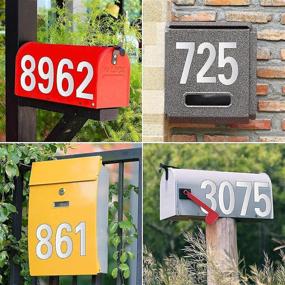 img 1 attached to 📬 Waterproof Reflective Mailbox Numbers - 30 Pcs, Large 3 Inch Self Adhesive 0-9 Vinyl Address Stickers for Mailbox, Door, Garbage Bins (White)