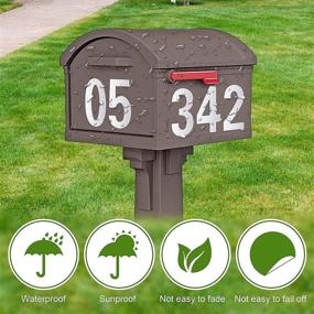 img 2 attached to 📬 Waterproof Reflective Mailbox Numbers - 30 Pcs, Large 3 Inch Self Adhesive 0-9 Vinyl Address Stickers for Mailbox, Door, Garbage Bins (White)