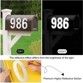 img 3 attached to 📬 Waterproof Reflective Mailbox Numbers - 30 Pcs, Large 3 Inch Self Adhesive 0-9 Vinyl Address Stickers for Mailbox, Door, Garbage Bins (White)