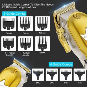 img 1 attached to 💇 Ufree Hair Clippers for Men + T-Blade Trimmer Kit: Professional Cordless Hair Cutting Set with LED Display – Perfect for Barbers, Men, Women, and Kids (Gold)