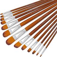 🖌️ high-quality filbert paint brushes set 13pcs: soft nylon hair, long handle, ideal for acrylic, oil, watercolor gouache & paint by numbers logo