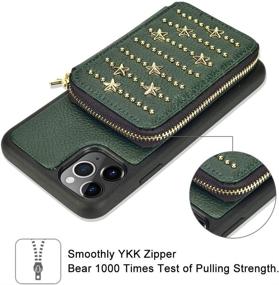 img 1 attached to 📱 ZVEdeng iPhone 11 Pro Max Wallet Case/Card Holder Crossbody Bag - Midnight Green