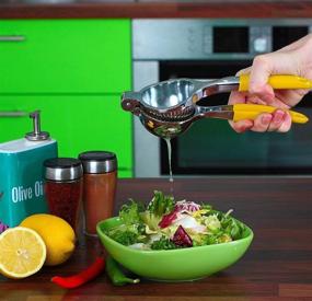 img 2 attached to 🍋 Premium Stainless Steel Citrus Juicer & Lemon Squeezer | Handheld Lime Juicer with Silicone Handles and Mini Sprayer