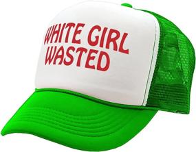 img 1 attached to 🧢 Gooder Tees - White Girl Wasted - Funny Party Dance, Frat, College - Vintage Retro Trucker Cap Hat