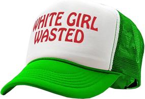 img 2 attached to 🧢 Gooder Tees - White Girl Wasted - Funny Party Dance, Frat, College - Vintage Retro Trucker Cap Hat