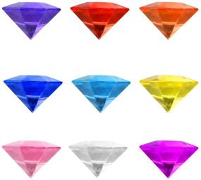 img 3 attached to Sparkling Acrylic Diamond Gems: 45pcs Clear Assorted Color Huge Fake Diamonds for 💎 Pirate Party, Weddings, Vase Fillers & Table Decor - Colorful Jewels & Pirate Treasure