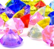 sparkling acrylic diamond gems: 45pcs clear assorted color huge fake diamonds for 💎 pirate party, weddings, vase fillers & table decor - colorful jewels & pirate treasure logo