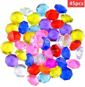 img 1 attached to Sparkling Acrylic Diamond Gems: 45pcs Clear Assorted Color Huge Fake Diamonds for 💎 Pirate Party, Weddings, Vase Fillers & Table Decor - Colorful Jewels & Pirate Treasure