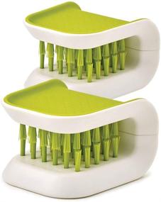 img 4 attached to 🧽 Green Brush Bristle Scrub for Kitchen Washing Non-Slip - 2 Pack Blade Brush Knife and Cutlery Cleaner by Lucky Shop1234 (Green, 2pcs)