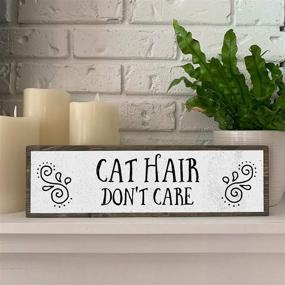 img 1 attached to ANVEVO Cat Hair Don’t Care - Handmade Metal Wood Sign: The Ultimate Cat Lover's Decor Piece