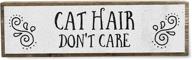 anvevo cat hair don’t care - handmade metal wood sign: the ultimate cat lover's decor piece logo