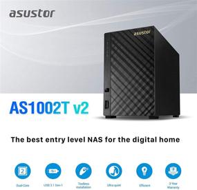 img 3 attached to 📁 Asustor AS1002T v2-2 Bay NAS + Бесплатная лицензия exFAT: Бюджетный двухъядерный NAS с 512 МБ ОЗУ, Персональное облачное хранилище (без жестких дисков)