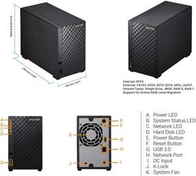 img 2 attached to 📁 Asustor AS1002T v2-2 Bay NAS + Бесплатная лицензия exFAT: Бюджетный двухъядерный NAS с 512 МБ ОЗУ, Персональное облачное хранилище (без жестких дисков)