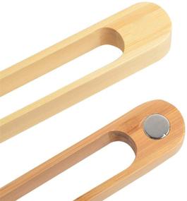 img 2 attached to 🥢 Magnetic Bamboo Toast Tongs: Eco-Friendly 8.7” Wooden Kitchen Toast Tongs, 100% Natural, Space Saving Modern Kitchen Accessory for Home Restaurant, Set of 2