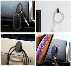 img 1 attached to Versatile Magnetic Car Mount Hooks: Organize Your Cellphone, Keys, and Cables with Adhesive Holders and Finger Ring Stand