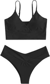 img 4 attached to SheIn Womens Sleeveless Swimsuit Wireless Women's Clothing in Swimsuits & Cover Ups