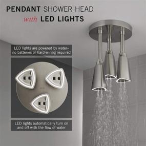 img 2 attached to 💦 Enhance Your Shower Experience with Delta-Faucet 57140-SS25-L H2Okinetic Pendant Raincan LED Light Shower Head